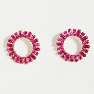 J. Crew Pave Circle Stud Pierced Earrings